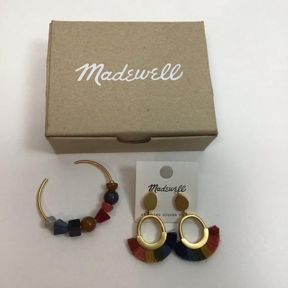 Madewell Jewelry - MADEWELL Rainbow Fringe Earrings & Cuff Bracelet